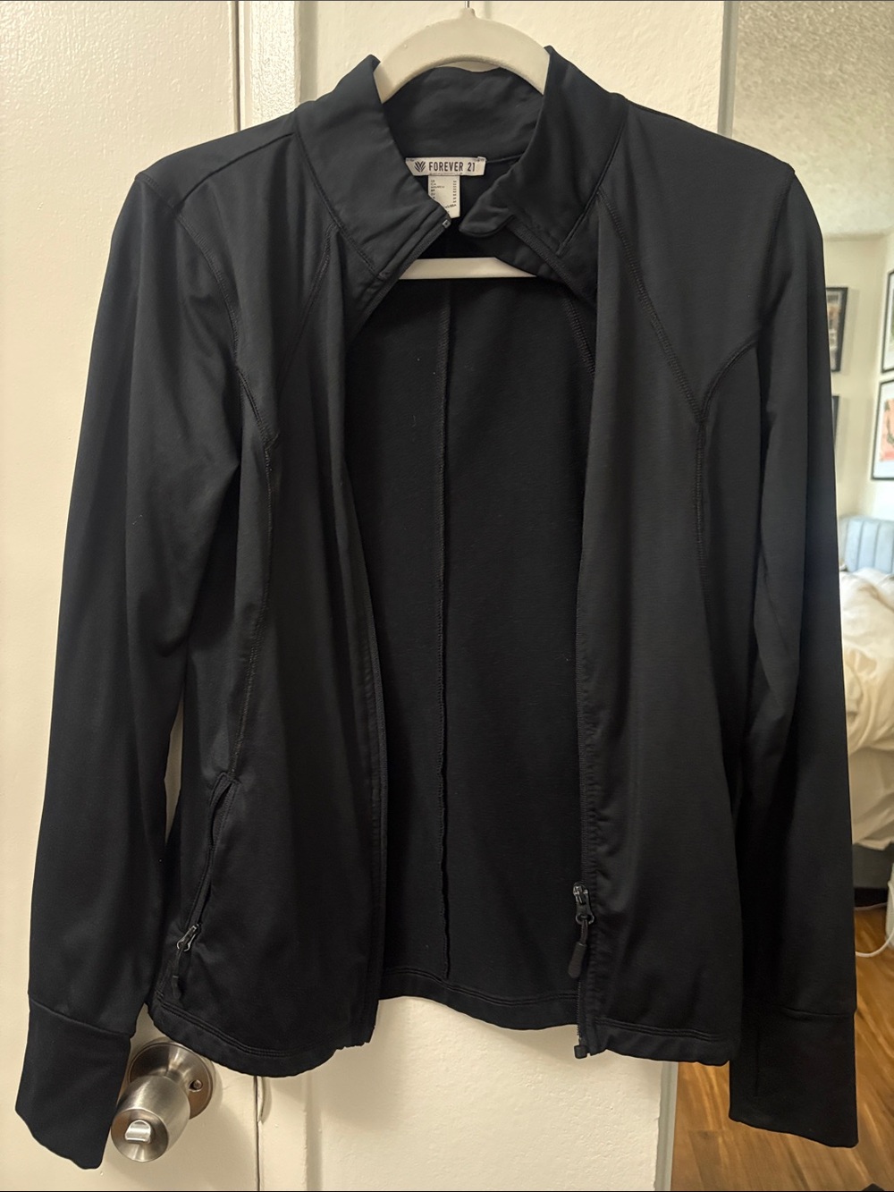 Forever 21 Black Lightweight Zip-Up Utility Jacket